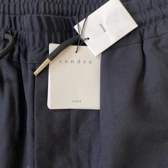 Sandro Black Dress Pants Elegant Straight-Cut Design - Picture 3 of 15